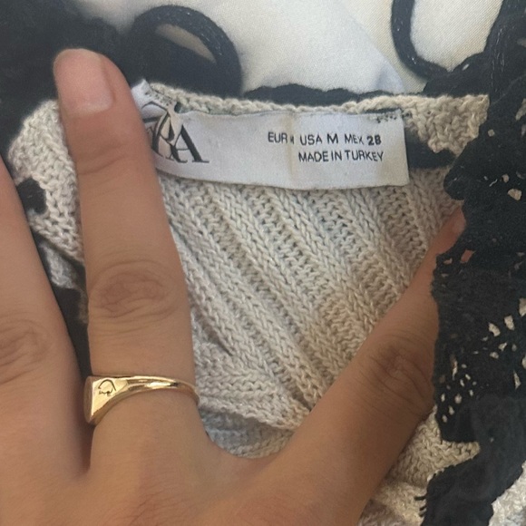 black and white crochet tie top - Picture 3 of 3